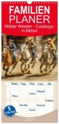 Cover-Bild zum Titel 'Familienplaner 2027 - Wilder Westen - Cowboys in Aktion mit 5 Spalten (Wandkalender, 21 x 45 cm) CALVENDO' von 'Liselotte Brunner-Klaus'