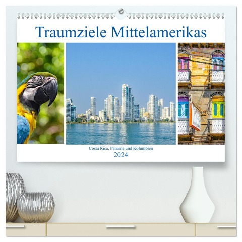 Traumziele Mittelamerikas - Costa Rica, Panama und Kolumbien (hochwertiger Premium Wandkalender 2024 DIN A2 quer), Kunstdruck in Hochglanz - Nina Schwarze