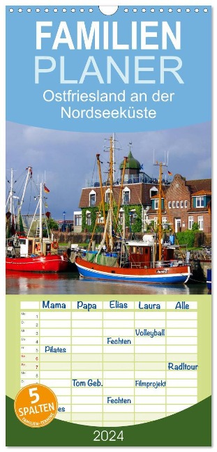 Familienplaner 2024 - Ostfriesland an der Nordseeküste mit 5 Spalten (Wandkalender, 21 x 45 cm) CALVENDO - Lothar Reupert