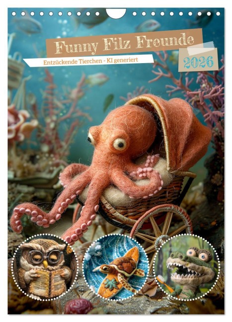 Funny Filz Freunde (Wandkalender 2026 DIN A4 hoch), CALVENDO Monatskalender - Cathrin Illgen