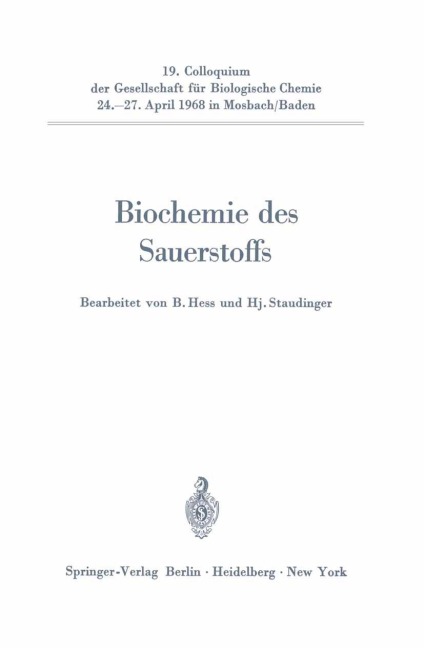 Biochemie des Sauerstoffs - 