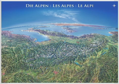 Panoramakarte Alpen - 