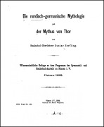 Cover-Bild zum Titel 'Die nordisch-germanische Mythologie und der Mythos von Thor.' von 'Otmar Trierweiler'