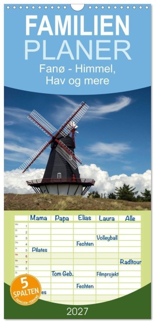 Familienplaner 2027 - Fanø - Himmel, Hav og mere mit 5 Spalten (Wandkalender, 21 x 45 cm) CALVENDO - Marion Peußner