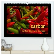 Cover-Bild zum Titel 'essbar - Buntes Obst und Gemüse (hochwertiger Premium Wandkalender 2026 DIN A2 quer), Kunstdruck in Hochglanz' von 'Beate Goerz'