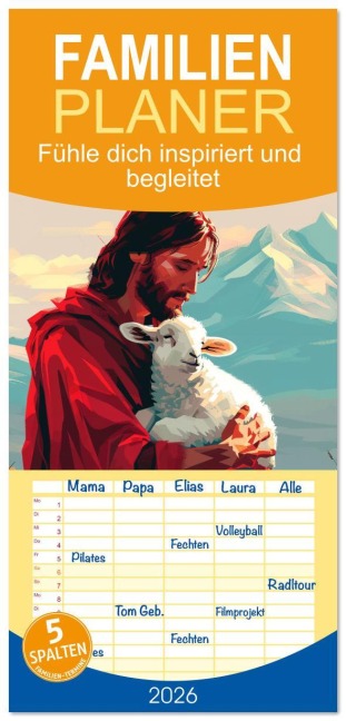 Familienplaner 2026 - Fühle dich inspiriert und begleitet mit 5 Spalten (Wandkalender, 21 x 45 cm) CALVENDO - Kerstin Waurick
