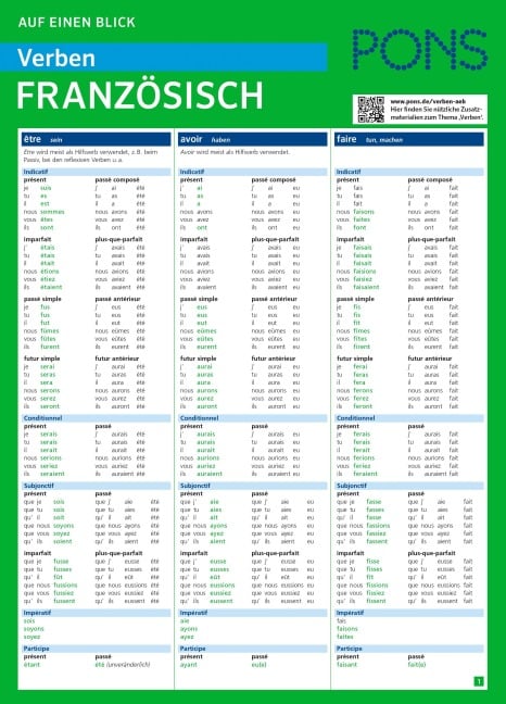 PONS Verben auf einen Blick Französisch -