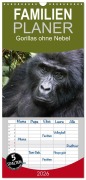 Familienplaner 2026 - Gorillas ohne Nebel mit 5 Spalten (Wandkalender, 21 x 45 cm) CALVENDO - Helmut Gulbins