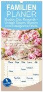 Cover-Bild zum Titel 'Familienplaner 2027 - Shabby Chic Romantik - Vintage Tassen, Blumen und nostalgische Briefe mit 5 Spalten (Wandkalender, 21 x 45 cm) CALVENDO' von 'Anja Frost'