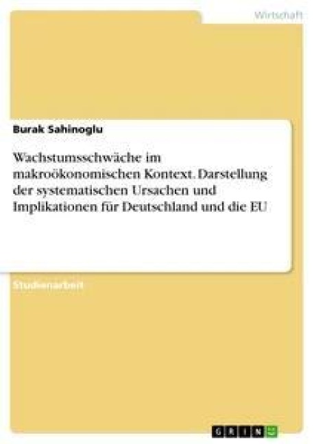 Wachstumsschwäche im makroökonomischen Kontext. Darstellung der systematischen Ursachen und Implikationen für Deutschland und die EU - Burak Sahinoglu