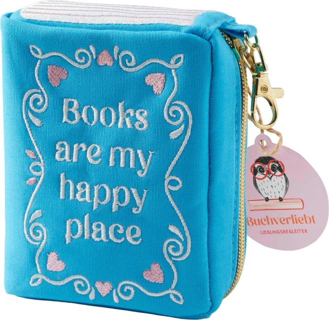 Buchverliebt Besticktes Täschchen, Happy Place - 