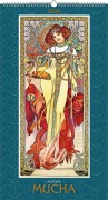 Alfons Mucha 2026 - Bild-Kalender 33x60 cm - Kunstkalender - mit stilvollem Glitzereffekt - Jugendstil - Wandkalender - Alpha Edition - 