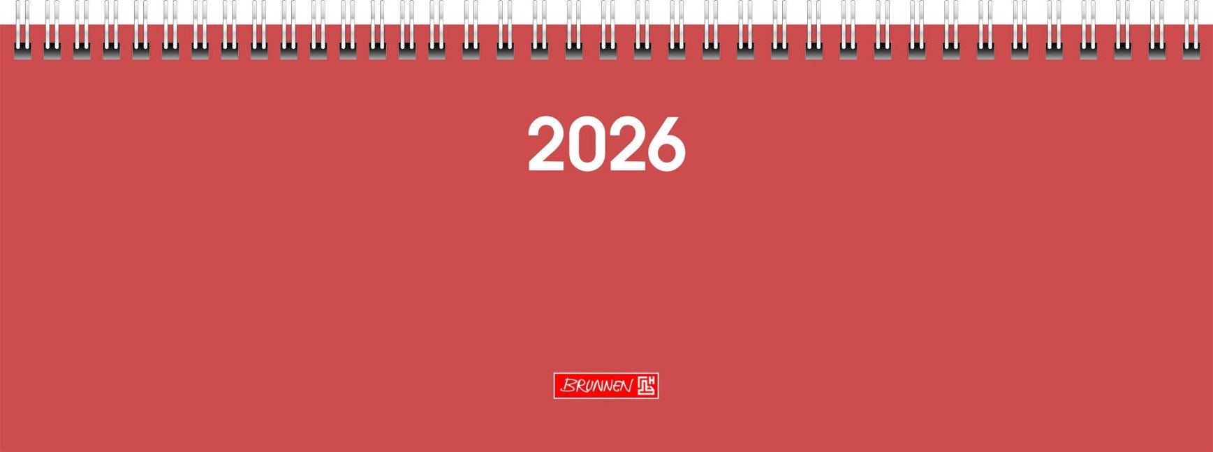BRUNNEN 1077261056 | Querterminbuch Mod. 772 2026 | 297×105 mm, Karton, coral - 