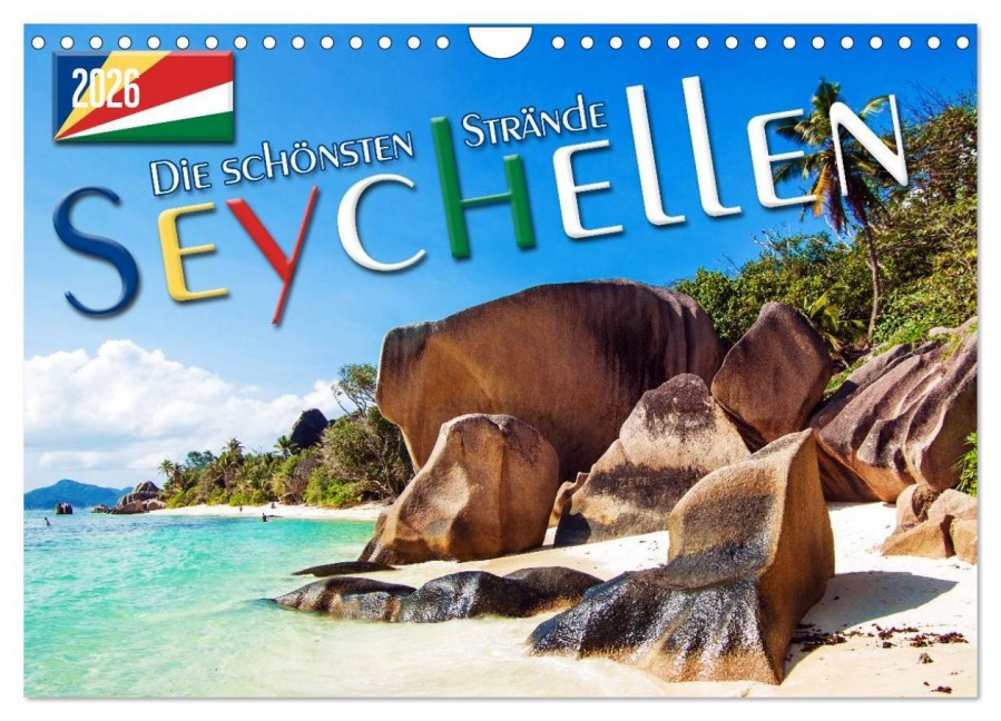 Seychellen - Die schönsten Strände (Wandkalender 2026 DIN A4 quer), CALVENDO Monatskalender - Max Steinwald