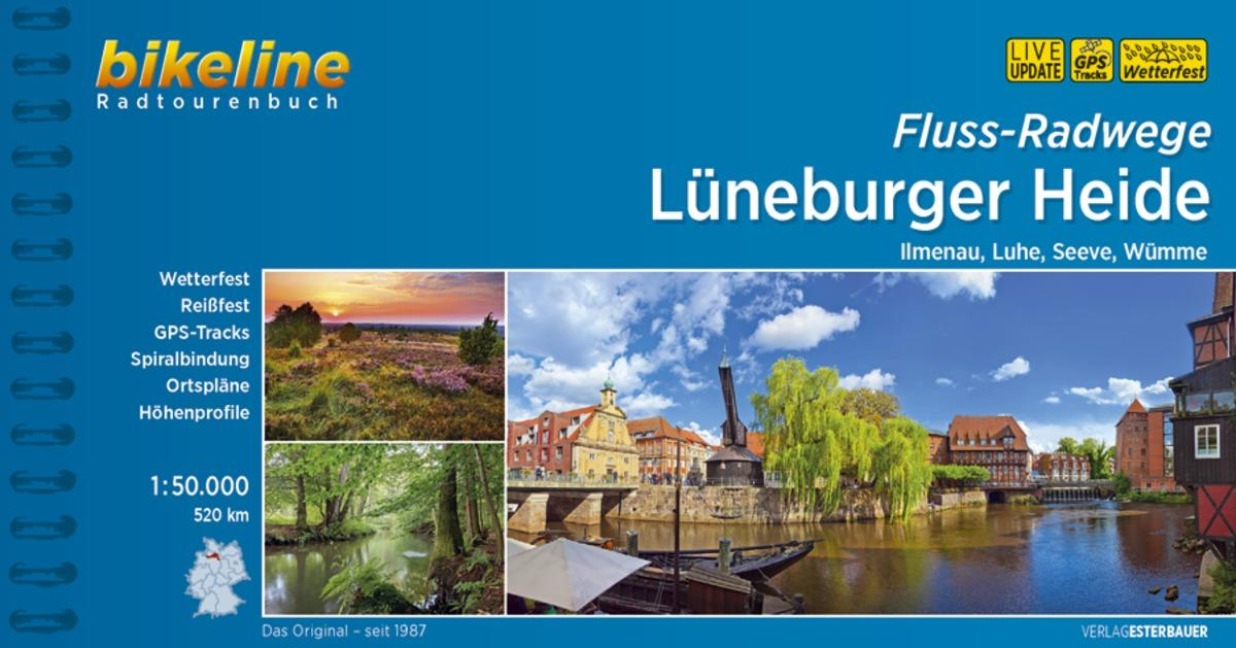 Flussradwege Lüneburger Heide. Ilmenau, Luhe, Seeve, Wümme, 1:50.000, 520 km - 