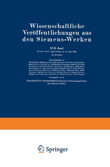 Wissenschaftliche Veröffentlichungen aus den Siemens-Werken - Rudolf Bingel, Rolf von Have, Friedrich Heintzenberg, Gustav Hertz, Kurt Illing