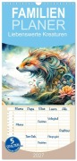 Cover-Bild zum Titel 'Familienplaner 2027 - Liebenswerte Kreaturen mit 5 Spalten (Wandkalender, 21 x 45 cm) CALVENDO' von 'Dusanka Djeric'