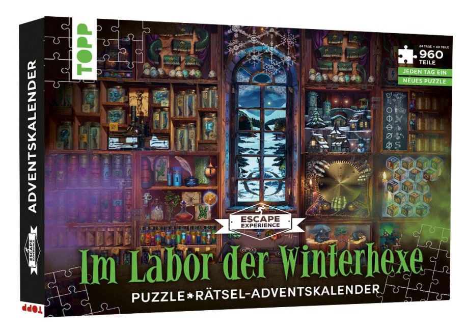 Puzzle-Rätsel-Adventskalender: Im Labor der Winterhexe - 24 Puzzles mit insgesamt 960 Teilen - Hans Pieper