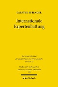 Cover-Bild zum Titel 'Internationale Expertenhaftung' von 'Carsten Sprenger'