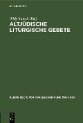 Cover-Bild zum Titel 'Altjüdische liturgische Gebete' von ''