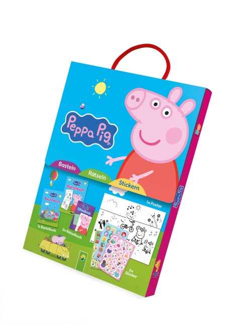 Peppa Pig Spaß-Set I Basteln - Rätseln - Stickern - 