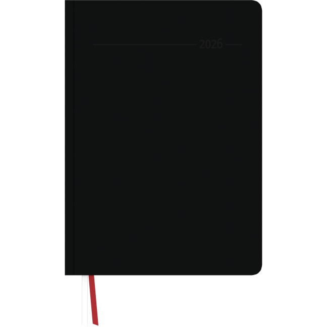 Manager-Timer XL Tucson schwarz 2026 - Cheftimer A4 (21,7x30,3 cm) - 1 Woche 2 Seiten - 160 Seiten - Tucson-Einband - Zettler - 