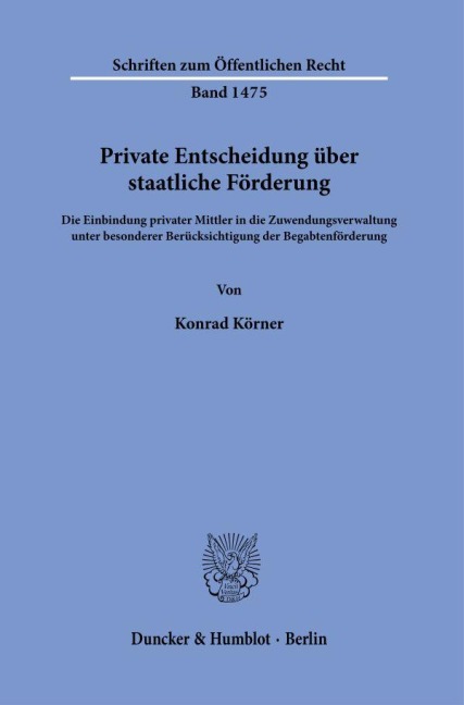 Private Entscheidung über staatliche Förderung. - Konrad Körner
