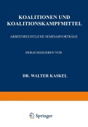 Cover-Bild zum Titel 'Koalitionen und Koalitionskampfmittel' von 'Walter Kaskel'