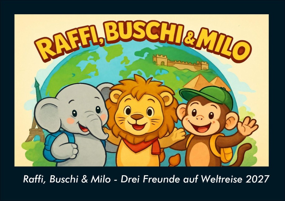 Raffi, Buschi & Milo - Drei Freunde auf Weltreise 2027 Fotokalender DIN A4 - Tobias Schmitt, Kevin Heber