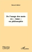 Cover-Bild zum Titel 'De l'usage des mots en "-isme" en philosophie' von 'Bernard Jolibert'