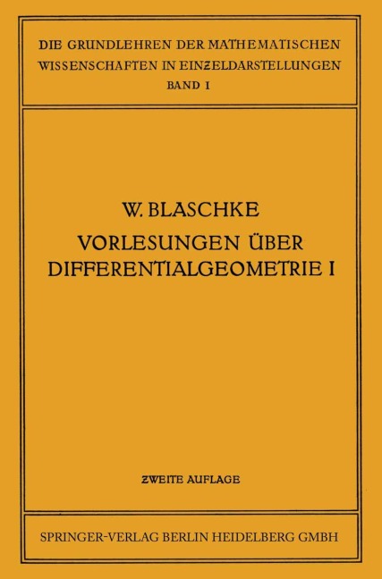 Vorlesungen über Differentialgeometrie und geometrische Grundlagen von Einsteins Relativitätstheorie I - 
