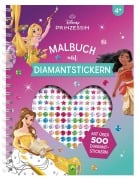 Cover-Bild zum Titel 'Disney Prinzessin Malbuch mit Diamantstickern | Malspaß mit über 500 funkelnden Glitzersteinen' von 'Schwager & Steinlein Verlag'