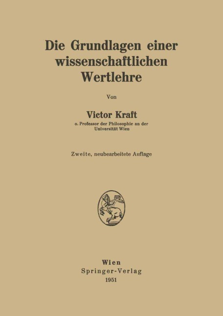 Die Grundlagen einer wissenschaftlichen Wertlehre - Victor Kraft