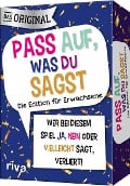 Cover-Bild zum Titel 'Pass auf, was du sagst - Die Edition für Erwachsene' von 'Emma Hegemann'