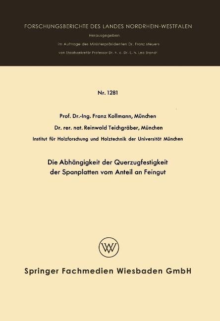 Die Abhängigkeit der Querzugfestigkeit der Spanplatten vom Anteil an Feingut - Franz Kollmann