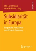 Cover-Bild zum Titel 'Subsidiarität in Europa' von ''