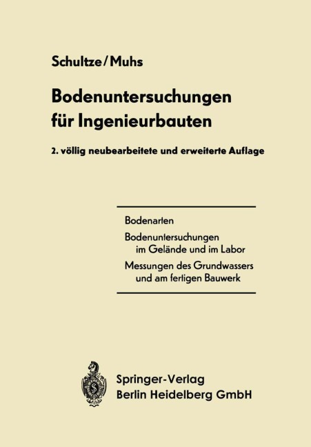 Bodenuntersuchungen für Ingenieurbauten - Heinz Muhs, Edgar Schultze