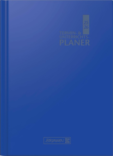 BRUNNEN Termin- & Unterrichtsplaner (2025/2026), 2 Seiten = 1 Woche, A4, 224 Seiten, Kunststoff-Einband Baladek, blau - 