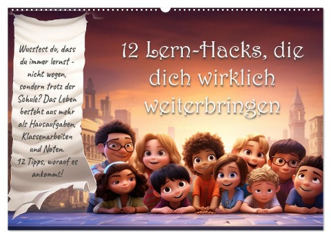 12 Lern-Hacks (Wandkalender 2025 DIN A2 quer), CALVENDO Monatskalender - Selfscrum Selfscrum