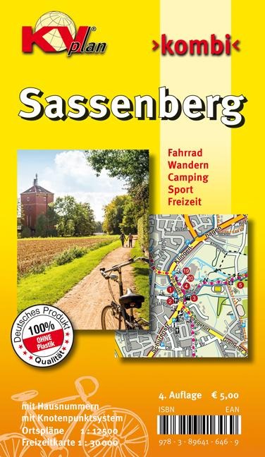 Sassenberg, KVplan, Radkarte/Wanderkarte/Stadtplan, 1:30.000 / 1:12.500 - 