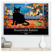 Cover-Bild zum Titel 'Kunstvolle Katzen (hochwertiger Premium Wandkalender 2026 DIN A2 quer), Kunstdruck in Hochglanz' von 'HollywayArt HollywayArt'