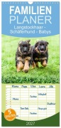 Cover-Bild zum Titel 'Familienplaner 2027 - Langstockhaar - Schäferhund - Babys mit 5 Spalten (Wandkalender, 21 x 45 cm) CALVENDO' von 'Jana K. Fotografie'