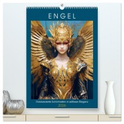 Cover-Bild zum Titel 'Engel. Goldverzierte Schönheiten in zeitloser Eleganz (hochwertiger Premium Wandkalender 2026 DIN A2 hoch), Kunstdruck in Hochglanz' von 'Rose Hurley'