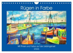 Cover-Bild zum Titel 'Rügen in Farbe - Mit Pinsel und Farbe auf der Lieblingsinsel (Wandkalender 2026 DIN A4 quer), CALVENDO Monatskalender' von 'Michaela Schimmack'