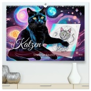 Cover-Bild zum Titel 'Katzen Schnurrige Künstler (hochwertiger Premium Wandkalender 2026 DIN A2 quer), Kunstdruck in Hochglanz' von 'Dusanka Djeric'