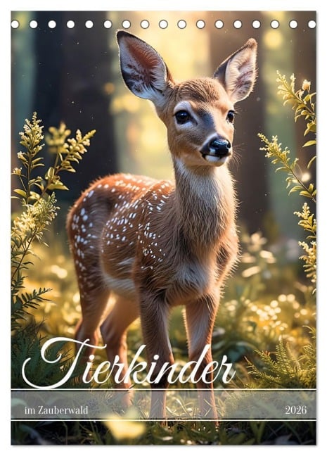Tierkinder im Zauberwald (Tischkalender 2026 DIN A5 hoch), CALVENDO Monatskalender - Renate Utz