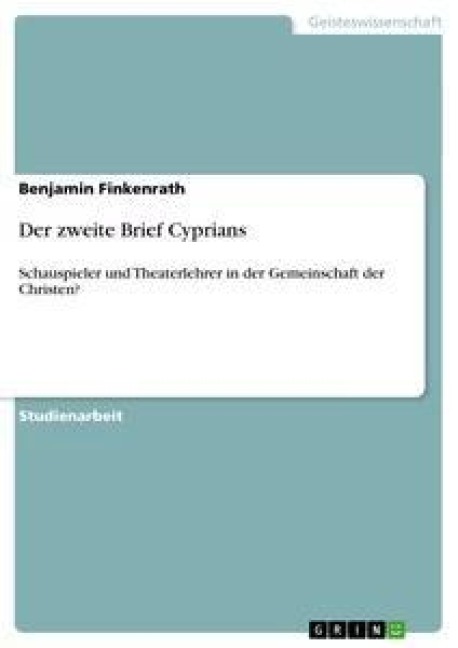 Der zweite Brief Cyprians - Benjamin Finkenrath