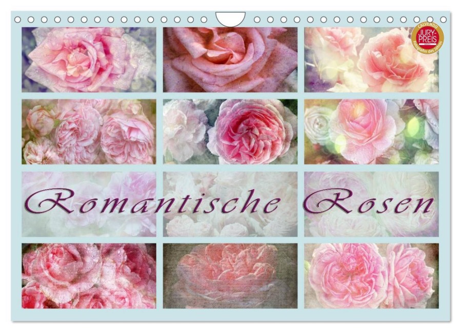 Romantische Rosen (Wandkalender 2025 DIN A4 quer), CALVENDO Monatskalender - Martina Cross
