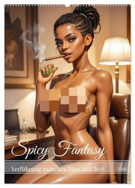 Spicy Fantasy - Verführung zwischen Büro und Bett (Wandkalender 2026 DIN A2 hoch), CALVENDO Monatskalender - Sell Pixs:Sell