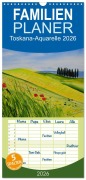 Cover-Bild zum Titel 'Familienplaner 2026 - Toskana-Aquarelle 2026 mit 5 Spalten (Wandkalender, 21 x 45 cm) CALVENDO' von 'Roswita Ilona Baumann'